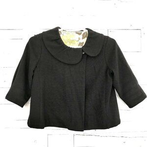 Chalet Black Cotton Button Short Blazer Jacket Small